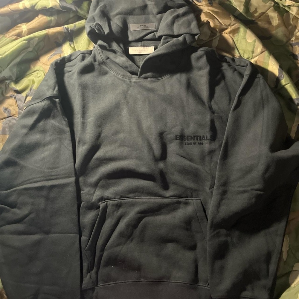 Essentials all black hoodie